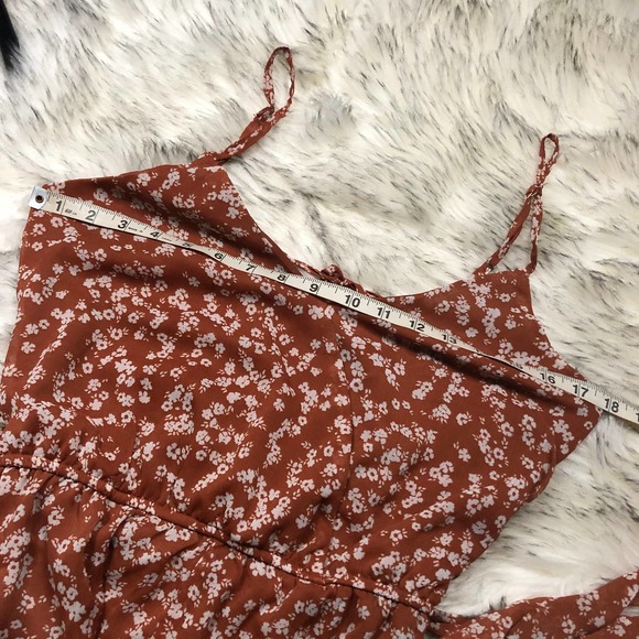 Daytrip Floral Print Sleeveless Orange & White Mini Dress Small - Picture 6 of 13